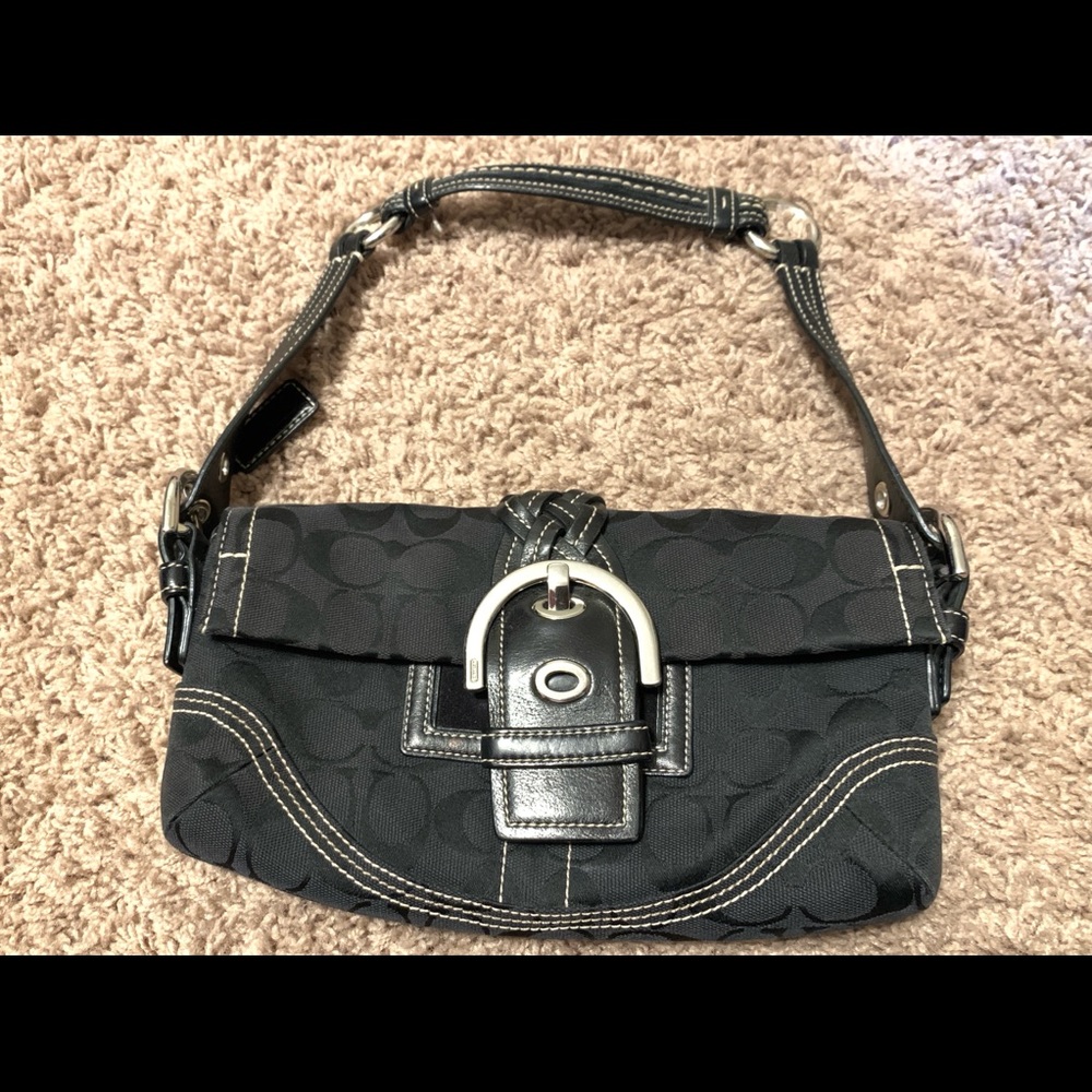 Authentic Black Coach signature handbag
